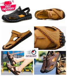 Summer New Men's Women's Wooden Sandals Mule Casual Classic Flat Sandals Outdoor Strap Slippers Folded Shoes Women's Beach Shoes