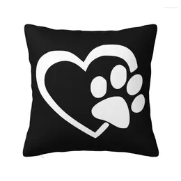 Pillow Love Dog Heart Print Square Case Home Decor Cover Throw For Living Room Double-sided Printing