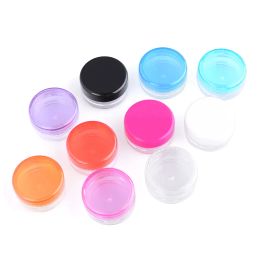wholesale 3g/5g Plastic Cosmetic Jar bottles Makeup Cream Nail Art Bead storage container Round Bottle Case LL
