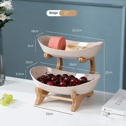 Plates Living Room Home Plastic Three-layer Fruit Plate Snack Creative Modern Dried Bowl Basket Candy Dish