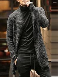 Men's Sweaters Knitwear Mens Long Cardigans 2024 Spring Sleeve V Neck Casual Knitted Outfits For Men Clothes Vintage Loose Knit Outerwear