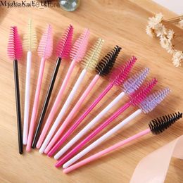 Makeup Brushes 1000 pcs/lot Wholesale 19 colors Mix Disposable Water Drop Shape Eyelashes Brush Eyelash Extension Mascara Wand Applicator Q240126