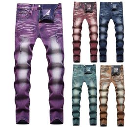 Men's Pants Mens Casual Fashion Loose Comfortable Rose Print Pocket Straight Fit Leg