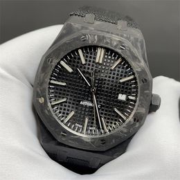 Montre DE luxe mens watches 40mm 3120 automatic mechanical movement Forged carbon Fibre Relojes case leather strap luxury watch Wristwatches waterproof