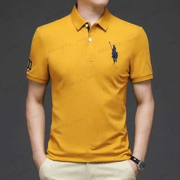 T-shirt da uomo New Classic Polo ricamata 2023 T-shirt casual da uomo d'affari di marca alla moda estiva T240126