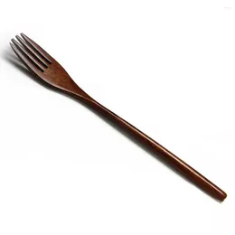 Forks 5pcs Dinnerware Flatware Eco-friendly Japanese Dinner Cutlery Silver Tableware Wooden For Kids Adult Salad Fork