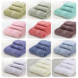 Towel 3PCS Cotton Set Luxury Plain Colour Jacquard Bath Face Hand Washcloths Quick Dry Terry Towels 25Colors