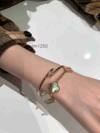 Luxury Thin Nail Bracelet Designer for Woman Rose Gold Top V-gold Lightweight High-end Diamond 18k with Box FTD5