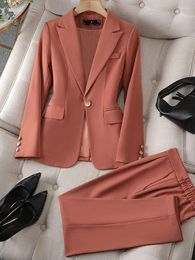 Women's Suits Fashion Office Blazer Coat For Women Long Sleeve Streetwear Casual Jacket Solid Button Lapel 2024 Spring Summer Coats