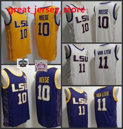 Maglia da basket Angel Reese LSU Tigers da uomo e da donna maglia Hailey Van Lith LSU cucita