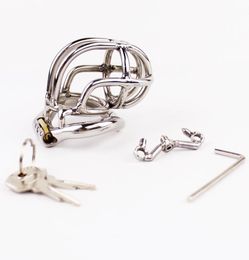 Stainless Steel Small Male Device 55mm length Curve Cage Spike Ring Metal Penis Lock BDSM Sex Toys For Men7077402