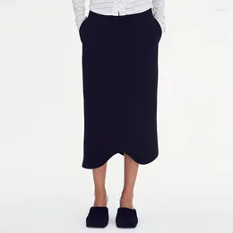 Skirts Skirt Clothing Women Asymmetrical Spring Fall Korean Unique Design Wave Hem Black Fashion Trendy Niche Statement Piece