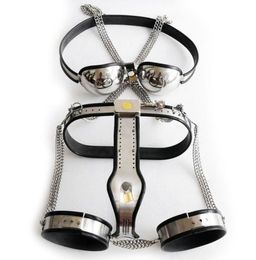 3pcs/set Female Belt Stainless Steel Bra Thigh Ring Metal Device Sex Erotic Toy For Women Slave Bondage Fetish 04241416918