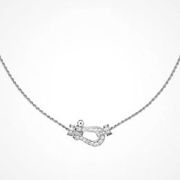 U-förmige Halskette mit Hufeisen-Anhänger, neue Designer-Klassiker-Halsketten für Damen, Schlüsselbeinkette, vergoldet und mit Diamanten besetzt, Designer-Schmuck