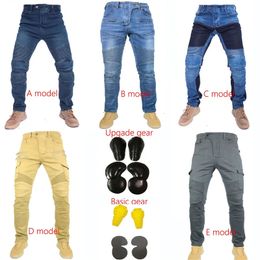 Men Jeans Collection Classic Denim UGB06 PK718 PK719 Zip Motorcycle Pants Pantalones Motocicleta Hombre Featherbed Jeans Gears 240125