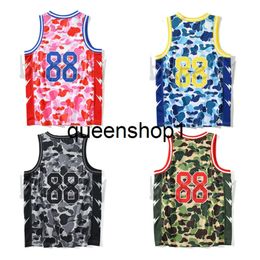Summer Men Basketball BA T Shirt Vest Fashion Designer Camouflage Pattern Sleeveless Tees Asian Size M-3XL