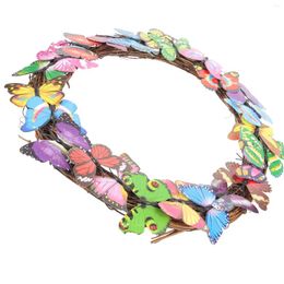 Decorative Flowers Butterfly Wreath Garland Artificial Adornment Butterflies Simulated Rattan For Crafts Festival Outdoor