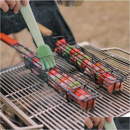 Bbq Tools Accessories Cam Barbecue Grilling Basket Charcoal Grill Outdoors Portable Nonstick Roasting Meat Lx6343 Drop Delivery Home G Otfnv