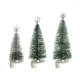 Christmas Decorations Festive LED Frost Pine Tree Ornaments DIY Decoration Unique Presents