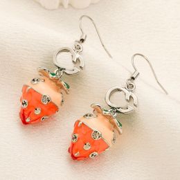 Luxury Earrings Brand Designer Earring G Letter Strawberry Pendant Earrings Jewelry Women Earring Wedding Party Gift