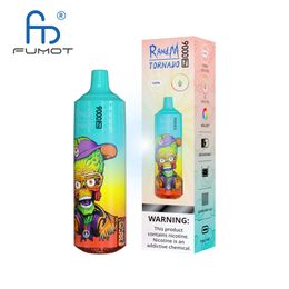 Fumot RandM Tornado 9000 Pro puffs e cigarette Disposable Vape Pen Kit Rechargeable 18ml 52 flavors display screen EU Uk hot sell