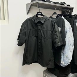 Men's Polos Black GRAILZ Short Sleeve Shirt 1:1 High Quality Deconstructive Shoulder Pad Coat Male Top