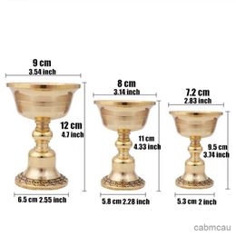 2PCS Candle Holders Brass Candle Cup Collection Romantic Flower Golden Candlestick Buddhist Tibetan Lamp Holder Wedding Dinner Home Table Decoration