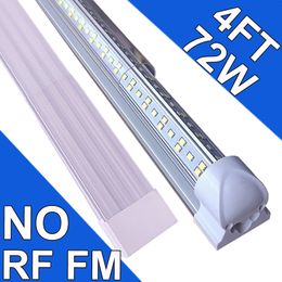 LED T8 Integrated Single Fixture, NO-RF RM 4FT 72000lm, 6500K Super Bright White, 72W Utility LED Shop Light, Ceiling and Under Cabinet Light Corded Electric usastock