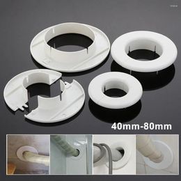 Kitchen Faucets 1Pcs Plastic Air Conditioning Pipes Wall Decorative Cover Cable Entry Passage 40/50/55/60/70/80mm Hole