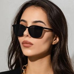 Sunglasses 2024 Fashion Square Woman Retro Brand Designer Shades Sun Glasses Female Black Vintage Cat Eye Driving