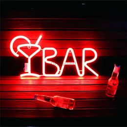 LED Neon Sign LED BAR Neon Sign Light for Bar KTV Snack Shop Decor Juice Letter Neon Lamp Tube Christmas Wall Decor with Remote Control YQ240126