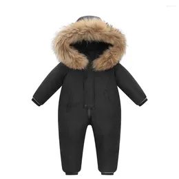 Down Coat -30 Winter Warm Snowsuit Boy 90% Duck Jacket Infant Overcoat Toddler Girl Clothes Kid Jumpsuit 2-6y Parka Real Fur Clothing