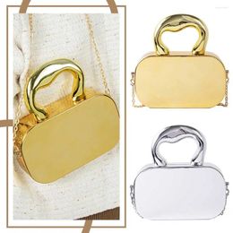 Evening Bags Women Chain Strap Bag Metal Handles Mini Box Solid Colour Acrylic Mirror Vintage Style Square Everyday Shoulder