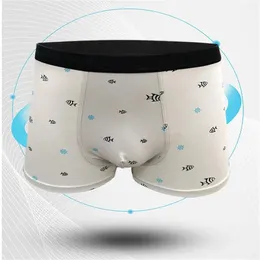 Underpants Men'S Panties Youth Soft Breathable Cotton Boxers Underwear Cute Print Mid Waist U-Convex Pantys Sports Leisure Boxershorts Male