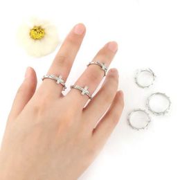 Band Rings Cross Religious Ring Set 12PCS/pack Silver Colour Catholic Wedding Ring Catholic Crucifix Ring Religious Wedding Jewellery Gifts 240125