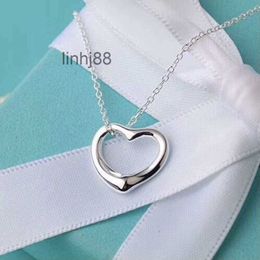 Pendant Necklaces Popular Love Necklace Women's Sterling Silver Colourless Gift Student Collar Chain Ins High Quality 44BH