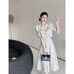 Work Dresses Royal Sister Style Elegant Suit Women's Summer Fashion Small Fragrant Short Coat High Waist Half Skirt Two Piece Set