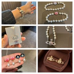Saturn Halskette Armband Ohrringe Set, Künstliche Perlen Halskette, Perlen Choker Halskette Charm Lady Freundin Hochzeit Geburtstag Jahrestag