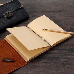 Notepad Business With Sketching Writing Travel Pattern Paper & And Lock Key Leather Notebook Diary Soft Embossed For