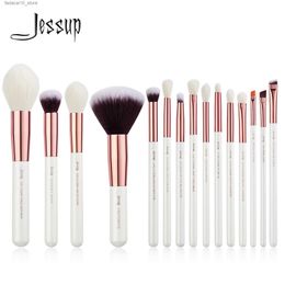 Makeup Brushes Jessup Professional Makeup Brushes Set 15pcs Make up Brush Natural-synthetic Foundation Powder Detail Eye Brush Pearl White T222 Q240126