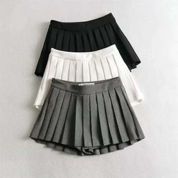 Summer High Waist Skirts Womens Sexy Mini Skirts Vintage Pleated Skirt Korean Tennis Skirts Short White Black 220511 24