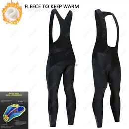 Men's Shorts Black Cycling Bib Shorts Unisex Winter Thermal Fece Cycling Long Pants Shockproof Mountain Bike Bicyc Wear Bib Pants TightsH24126