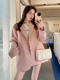 Women's Suits UNXX Pink Suit Coat Women 2024 Spring And Autumn Korean Version College Wind High-end Fashion Trend Petite Lady
