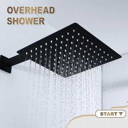 Bathroom Shower Heads Square Round Shape Stainless Steel Ultra-thin Waterfall Rain Large Head Pressurized Accessories YQ240126