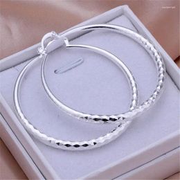 Hoop Earrings 925 Sterling Silver Big Earring Women Lady 5cm Circle Top Quality Fashion Wedding Beautiful Jewellery