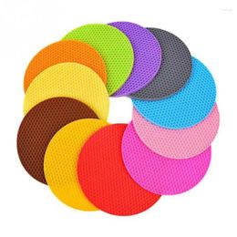 Table Mats Multifunctional Round Heat Resistant Silicone Mat Cup Coasters Non-slip Pot Holder Placemat Kitchen Accessories Tool