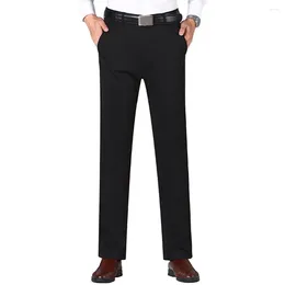 Men's Pants Men Business Formal Style With Soft Breathable Fabric Multiple Pockets For Comfortable All-day Wear