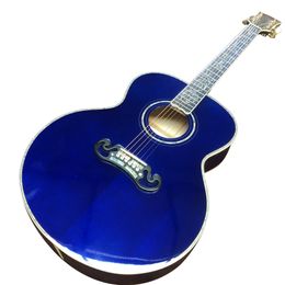 43 inch J200 series sky-blue solid wood profile acoustic wood guitar