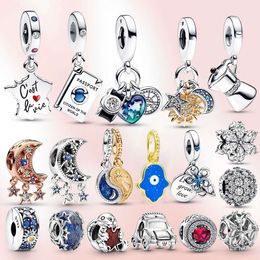 New Sier Charm Sunshine Bead Map Camera Pendant Heart Fit Original Bracelet Women Jewelry Love Gift