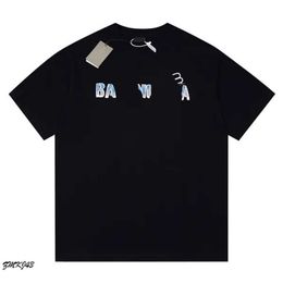 Paris Brand Tape Double b Type T-shirt Medium Fit in Black Vintage Jersey Unisex Short Sleeves Worn Out and Washed Effect 100% Cotto Luxury Fashion Tshirt Mens 1507
